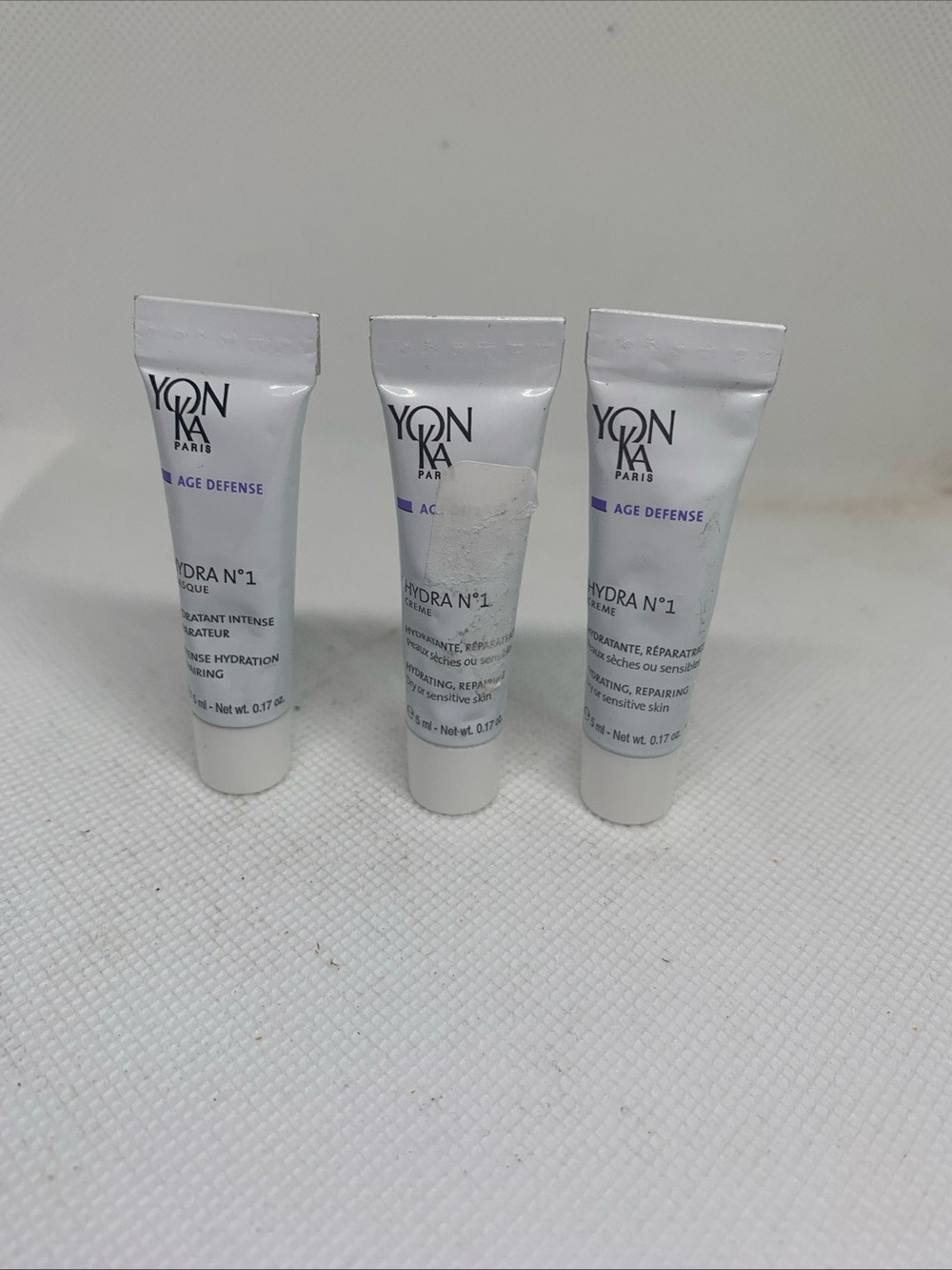 Yonka Paris Hydra N°1 Age Defense Travel Tubes - Set of 3. New